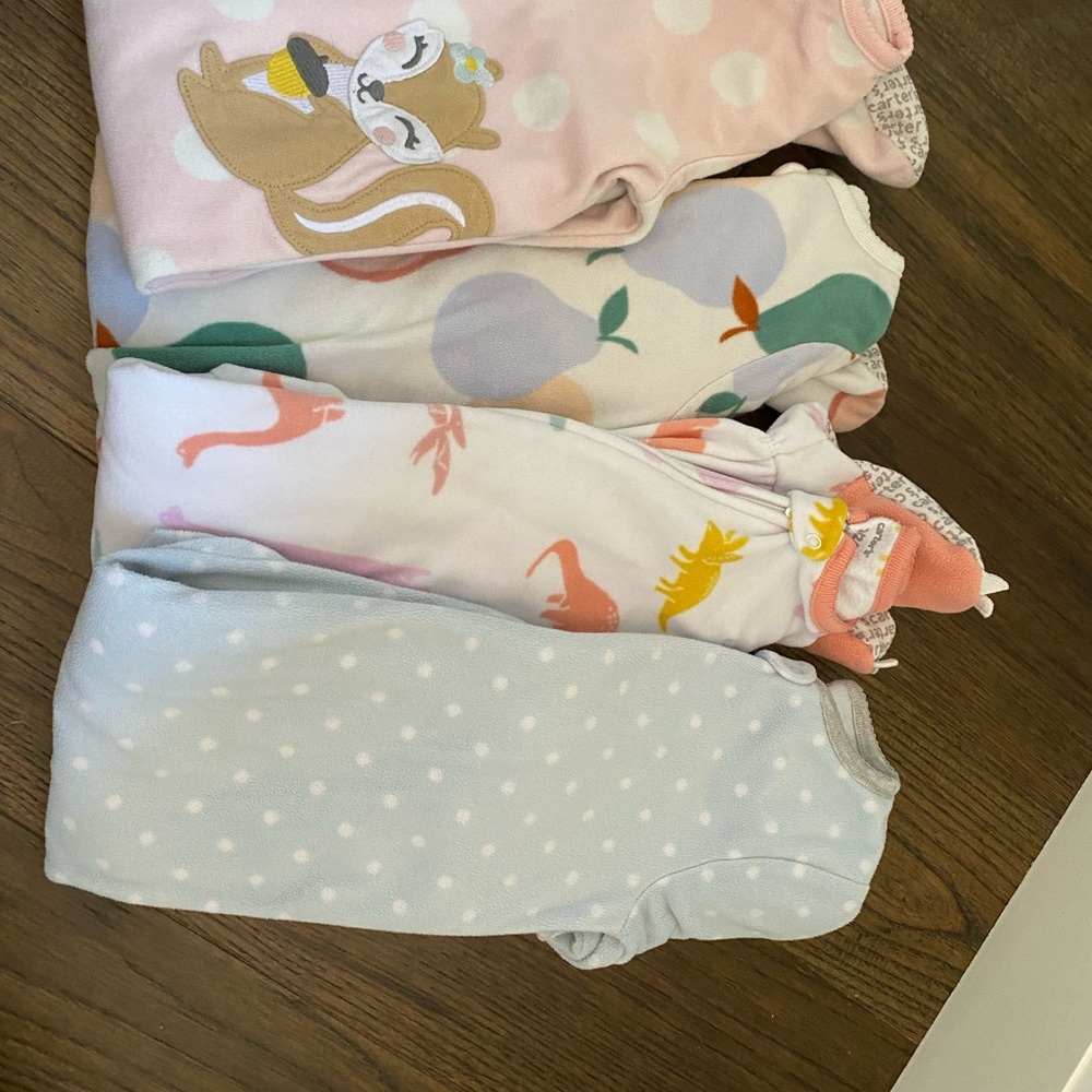 4 carters Fleece Sleepers